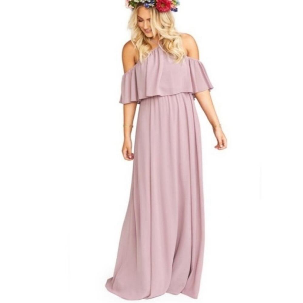 Show Me Your Mumu SMYM Rebecca ruffle maxi dress in antique rose NEW XXS